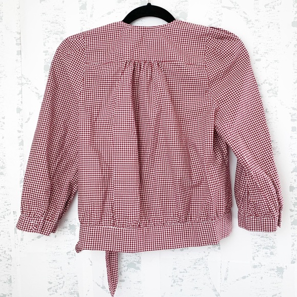 Madewell Wrap Top in Gingham Check - Picture 8 of 8
